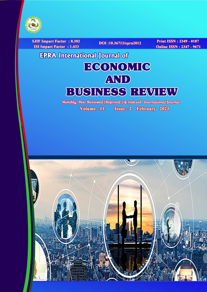 					View Vol. 11 No. 2 (2023): EPRA International Journal of Economic and Business Review(JEBR)
				