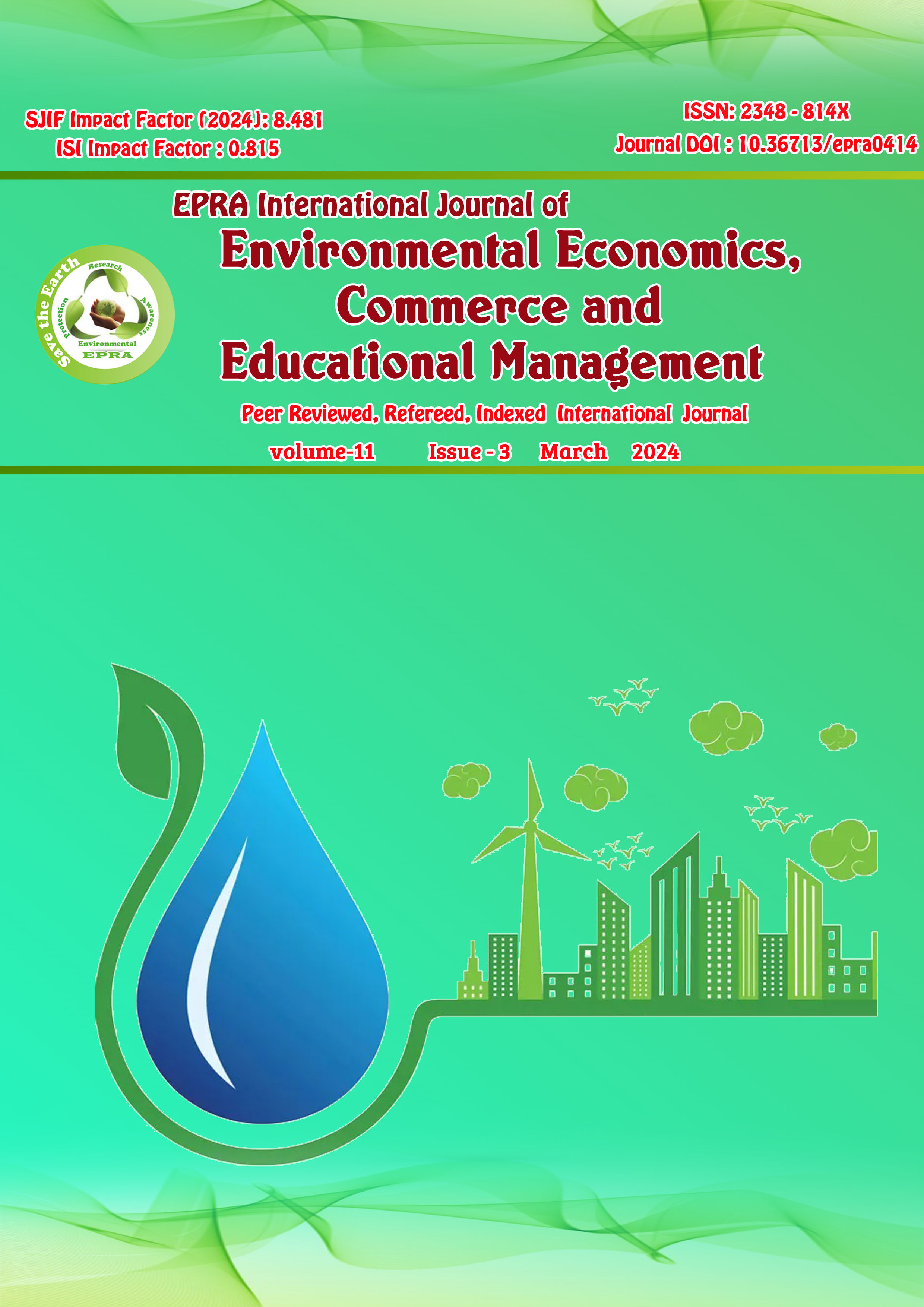 					View Vol. 11 No. 3 (2024): EPRA International Journal of Environmental Economics, Commerce and Educational Management (ECEM)
				