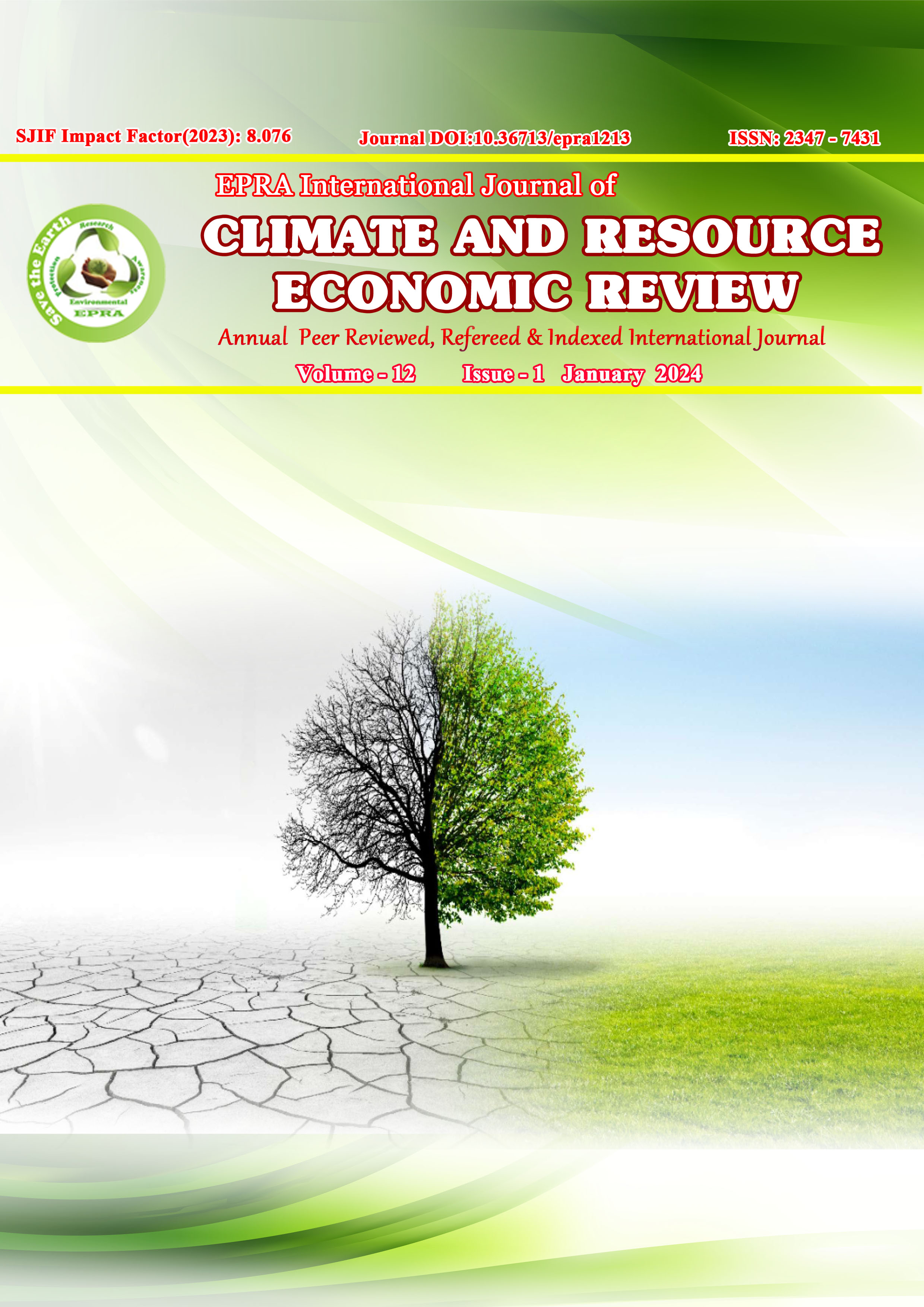 					View Vol. 12 No. 1 (2024): EPRA International Journal of Climate and Resource Economic Review(CRER)
				