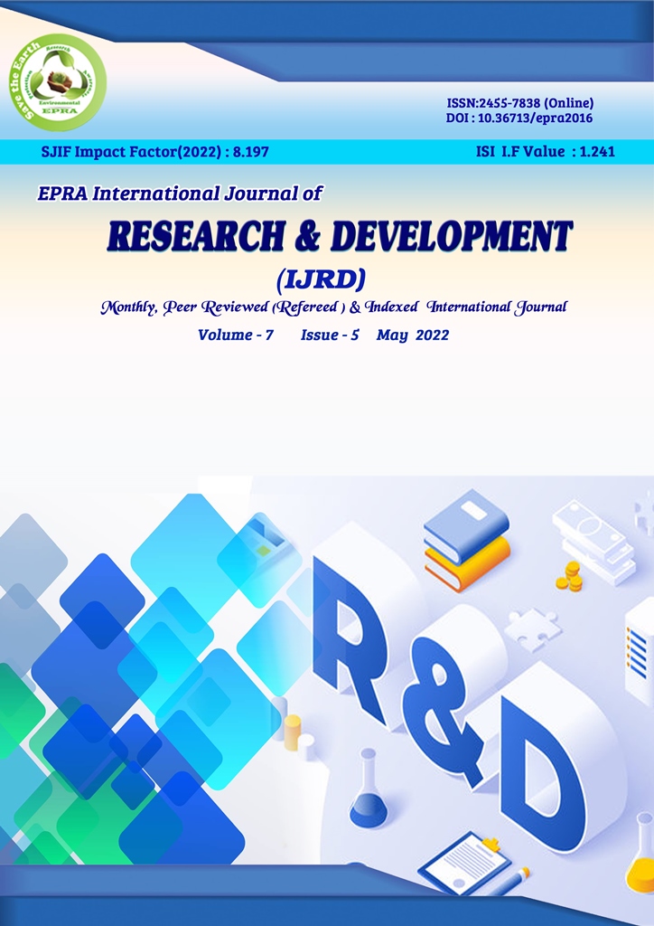 					View Vol. 7 No. 5 (2022): EPRA International Journal of Research and Development (IJRD)
				