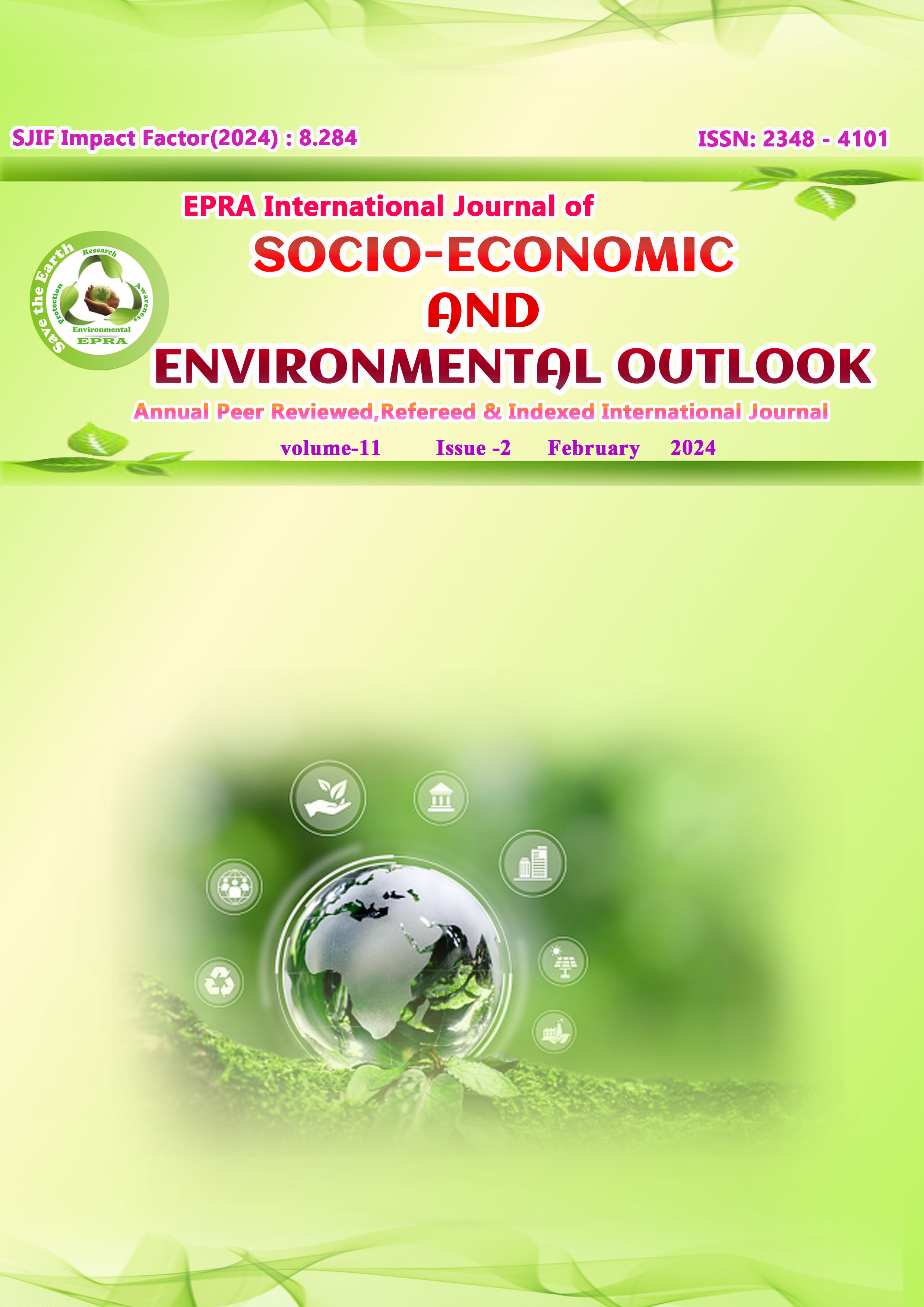 					View Vol. 11 No. 2 (2024): EPRA International Journal of Socio-Economic and Environmental Outlook (SEEO)   
				