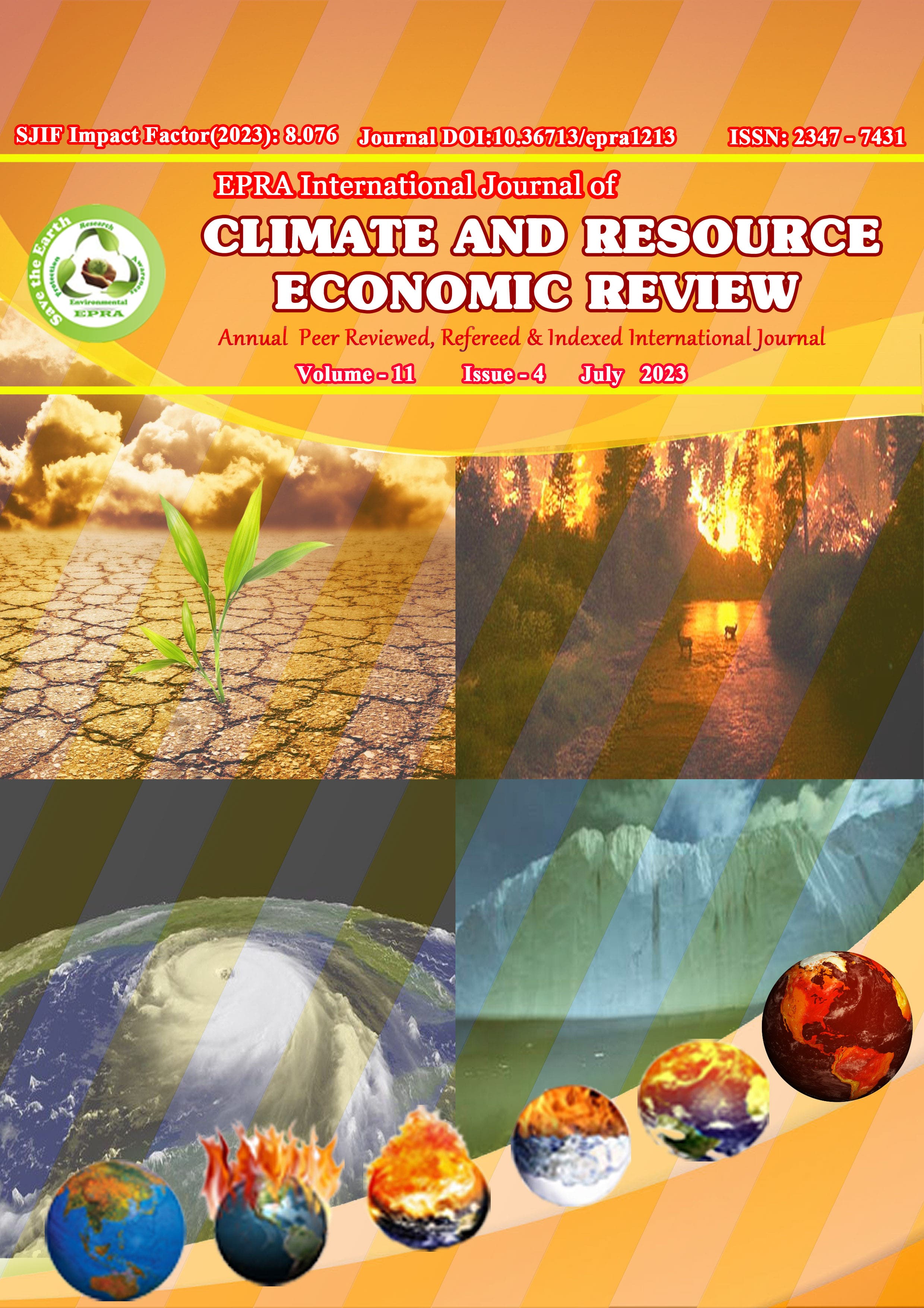 					View Vol. 11 No. 4 (2023): EPRA International Journal of Climate and Resource Economic Review(CRER)
				