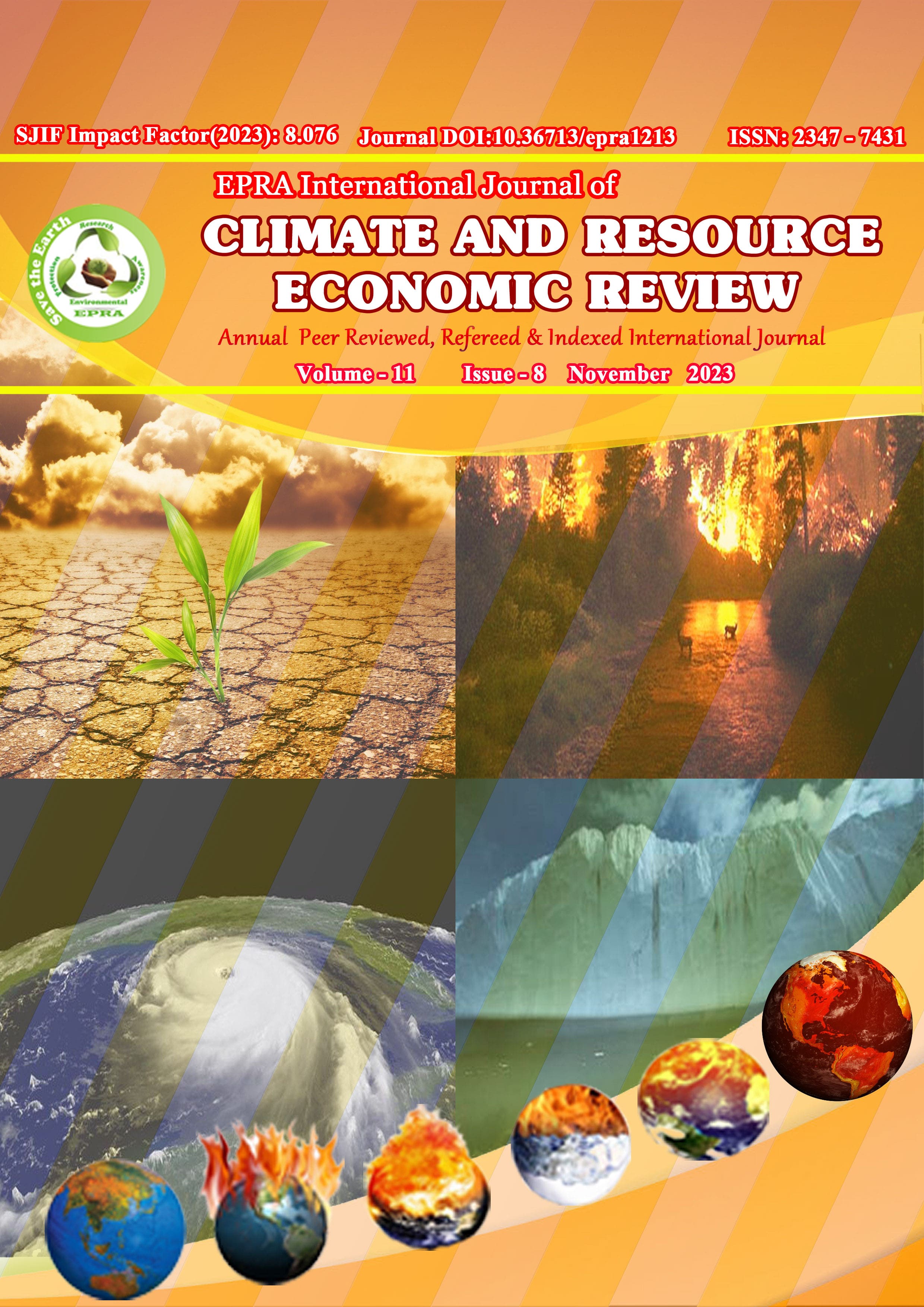 					View Vol. 11 No. 8 (2023): EPRA International Journal of Climate and Resource Economic Review(CRER)
				